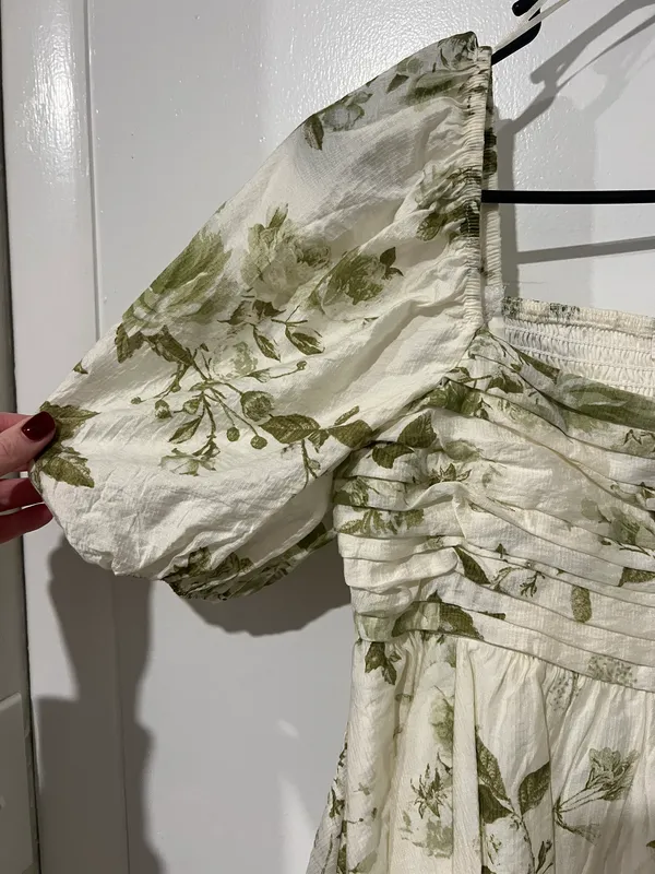 Green And White Floral Dress - Image 4