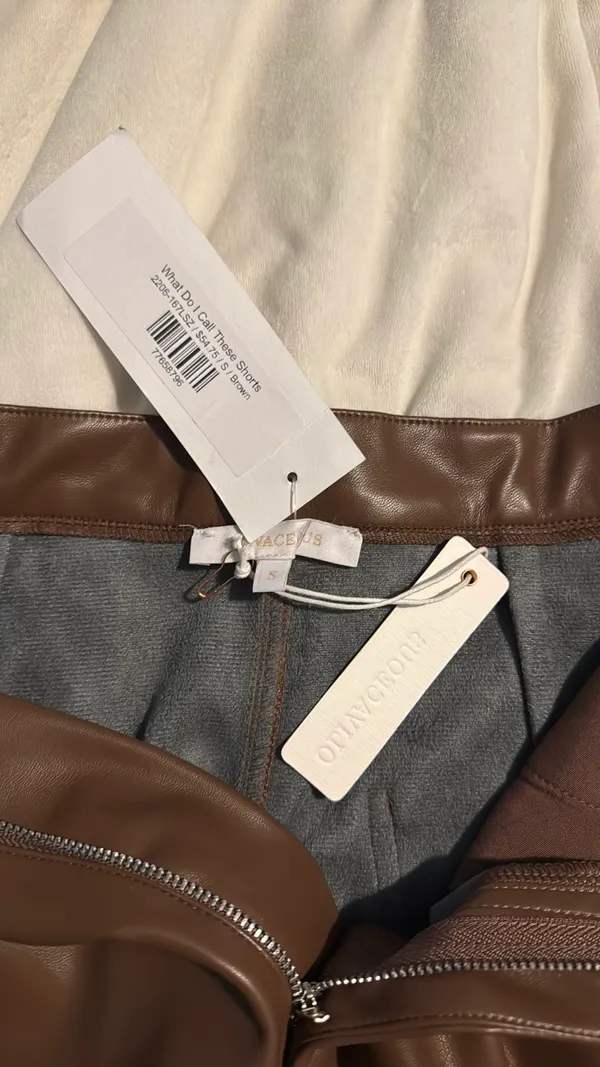 Faux leather shorts Brown - Image 2