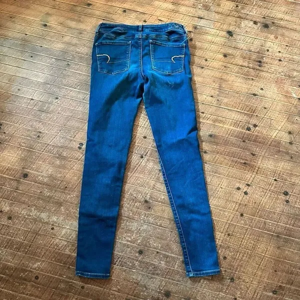American Eagle stretchy 8 long dark wash normcore jeggings - Image 3