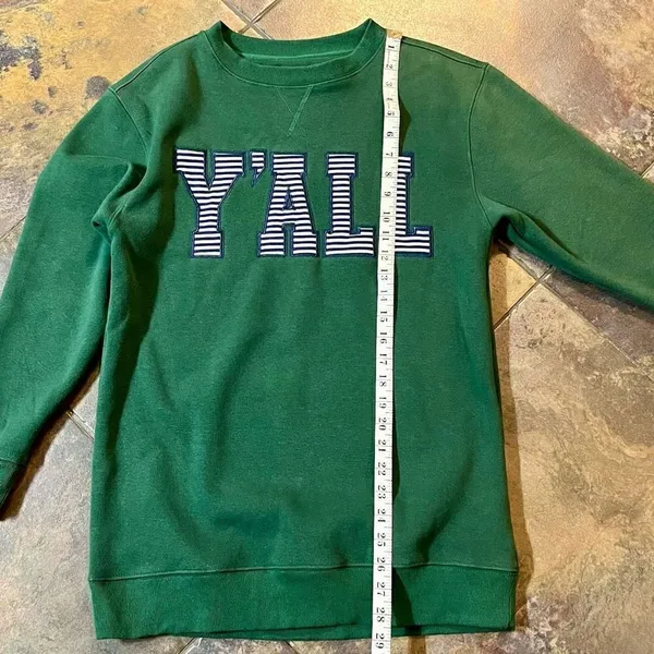 Marley Lilly Women’s Green Sweatshirt Tunic Y’all Size XXS / XS - Image 5
