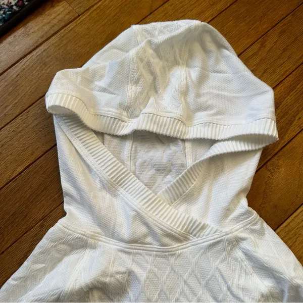 Lululemon Rest Less Textured Hooded Top White Womens - Image 5