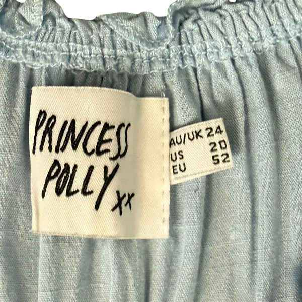 Princess Polly Light Blue Love Galore Smocked Ruffle Shorts Romper size 20 - Image 3