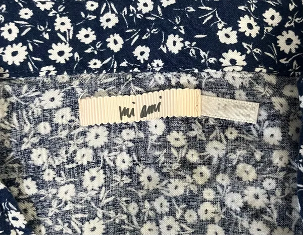 ⛴️ Mi Ami Tween Babydoll Dress~Navy & White Floral - Image 6