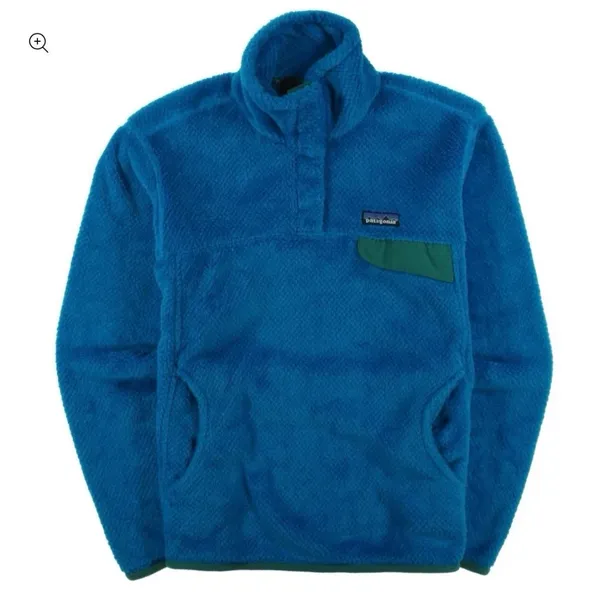 Patagonia Blue Re-Tool Snap-T Pullover Pockets Fuzzy Jacket Women's SMALL - Image 9