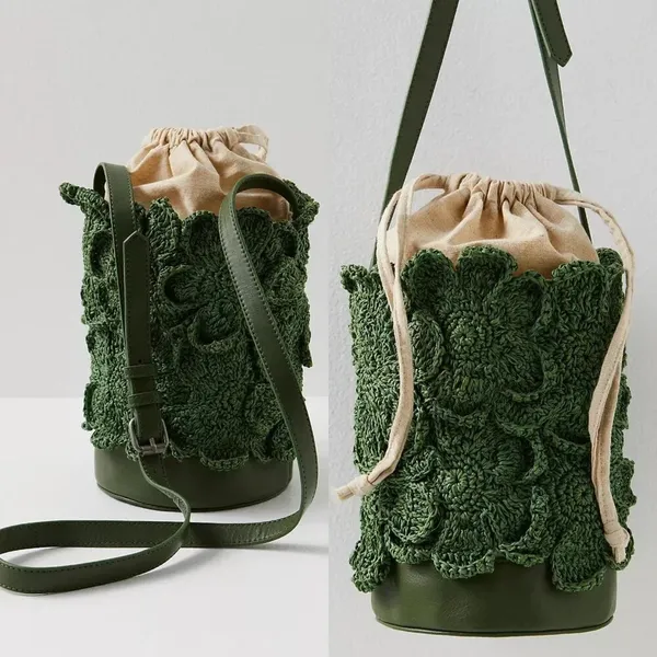 Free People Best In Show Bucket Bag in Hunter Green NWOT $108 - Image 11