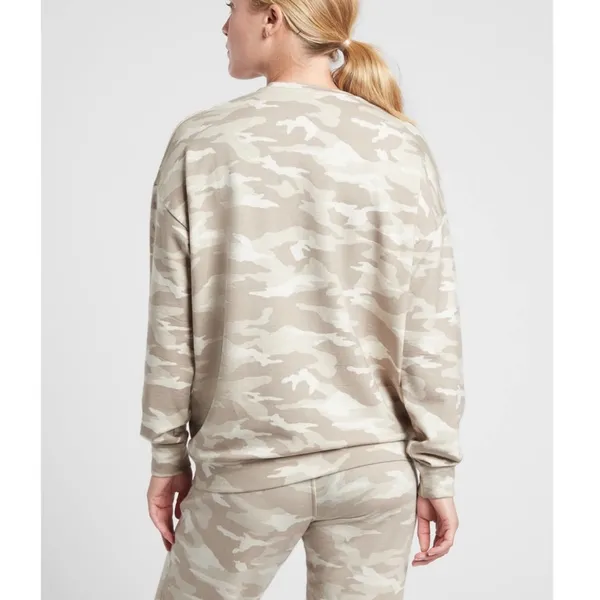 Athleta Studio to Street Camo Sweatshirt Womens S Oatmeal Beige 432058‎ - Image 2