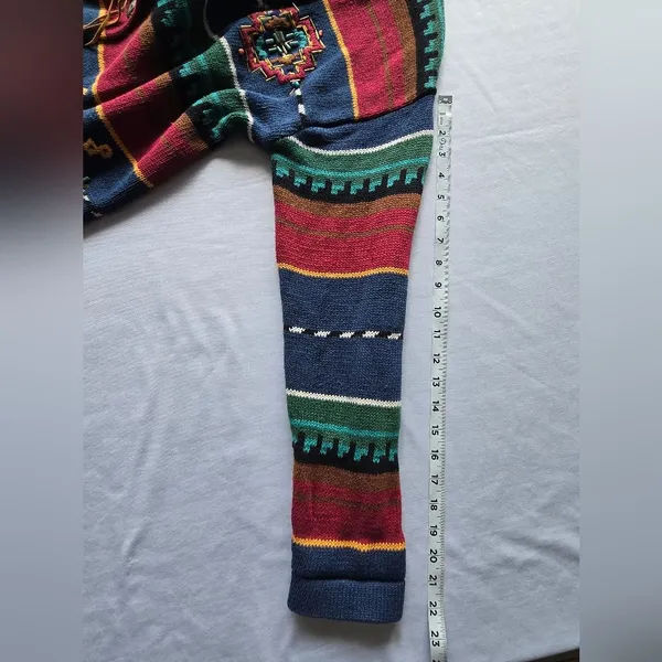 Carole Little Vintage Southwestern Style Patterned‎ Knit Cardigan Sweater Size S - Image 7