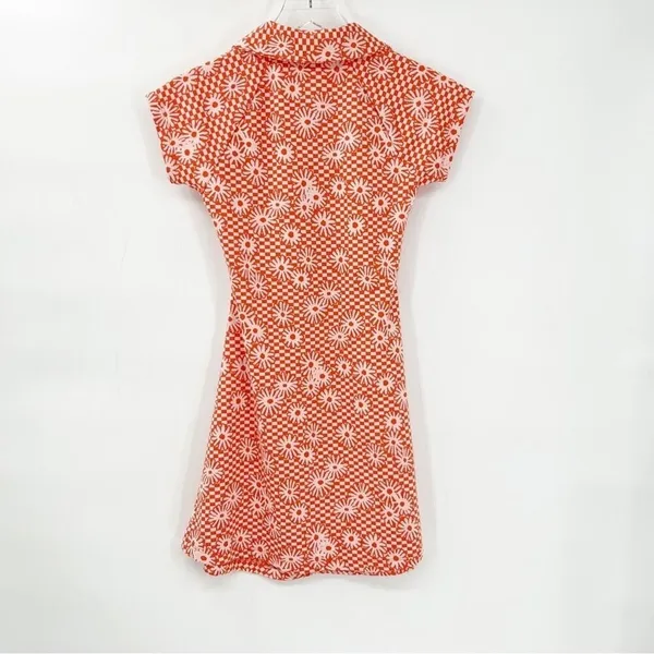 NEW Urban Outfitters Arlo Zip A-Line Mini Dress Women's Size XS Orange Y2K‎ - Image 3