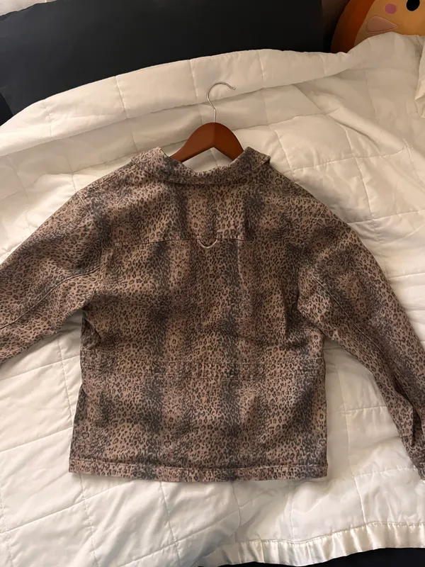 Dear John Leopard Denim Jacket coat animal print - Image 6