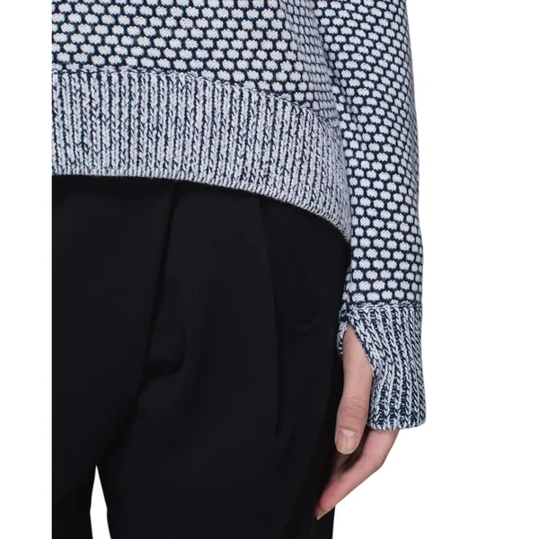 Lululemon Yogi Crew Sweater Size 4 Inkwell Blue Honeycomb Knit Thumbholes‎ 243 - Image 5