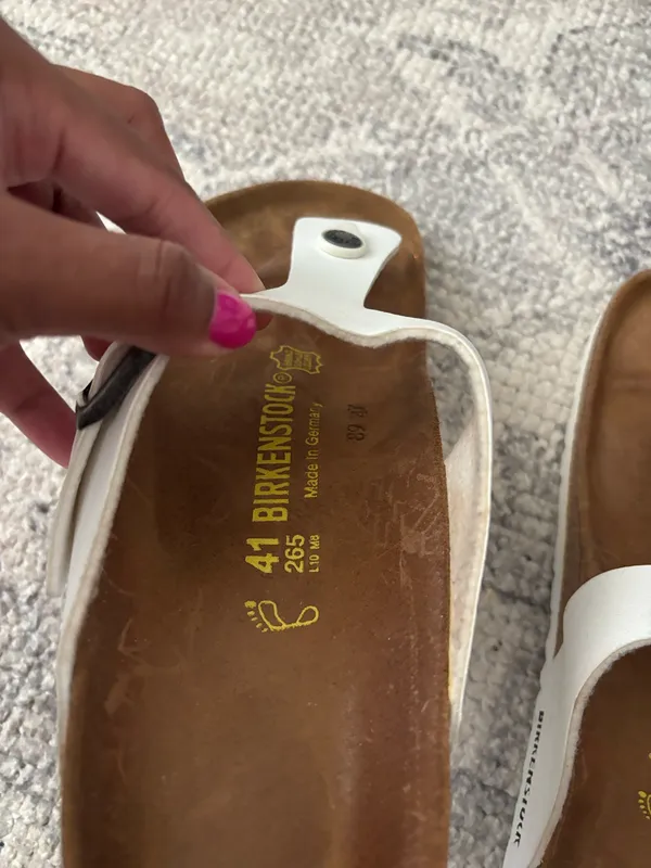 White Birkenstock Sandals - Image 2