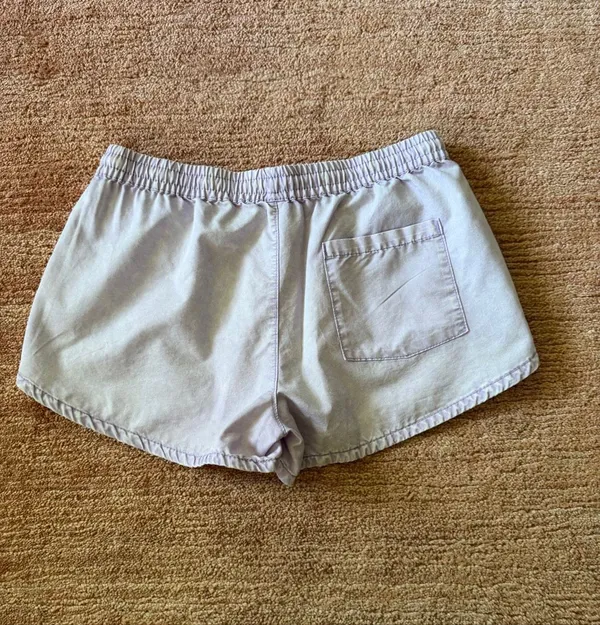 No Boundaries Lilac Acid Wash Drawstring Shorts Size M Cotton Blend - Image 7