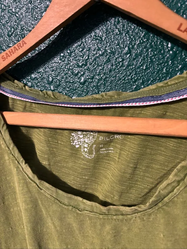 Pilcro Anthropologie Oversized Green Blouse Size XS - Image 2