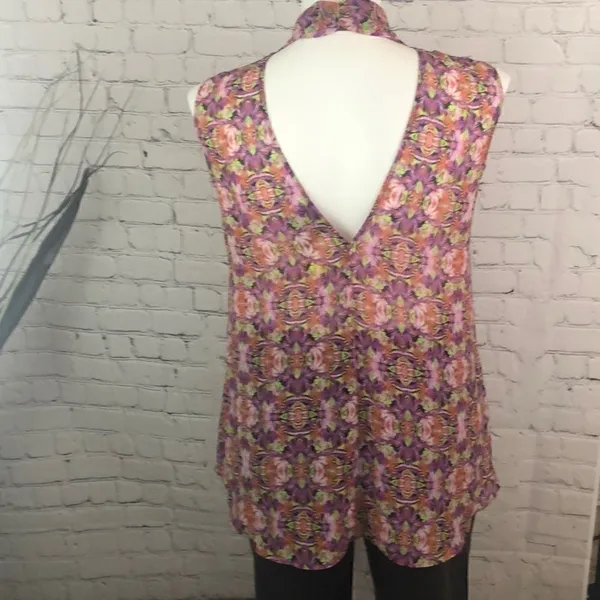 Bisou Bisou sheer bareback pink purple top - Image 2