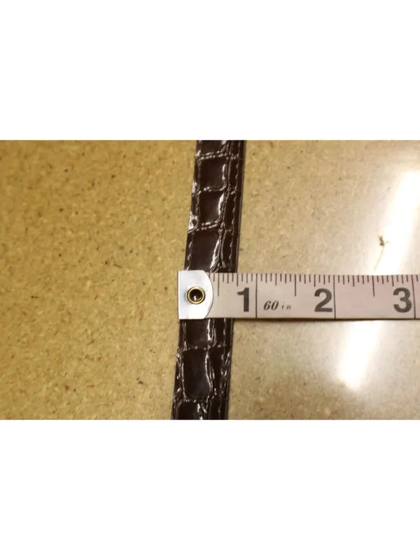 Brown Croc Embossed Vegan Leather Belt -18 Western Y2K Retro Silver Gold Buckle - Image 10