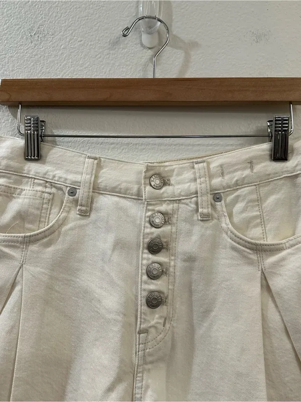 Madewell‎ The '90s Mid-Length Jean Short in Vintage Canvas: Button Front Size 25 - Image 6