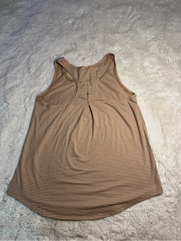 Lululemon Brown & White Striped Tank Top – Size 8 - Image 2