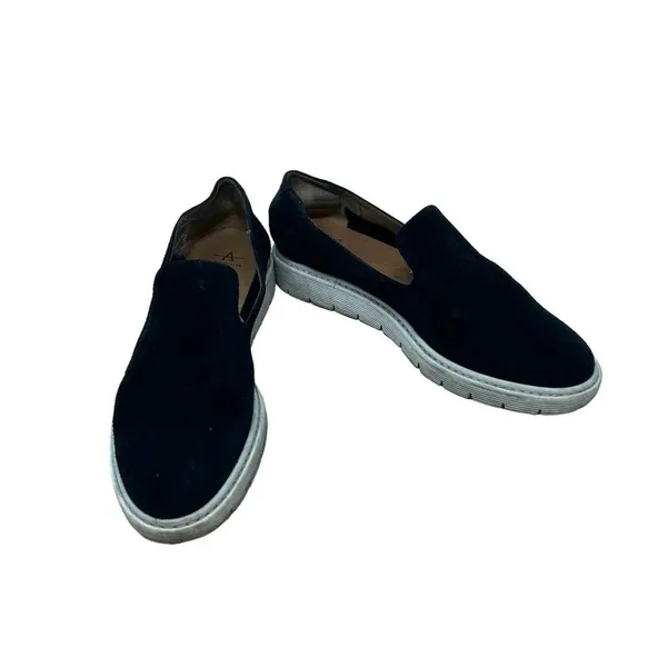Aquatalia Slip On Sneakers Loafer‎ Lug Sole Leather Suede Black Size US 9 - Image 4