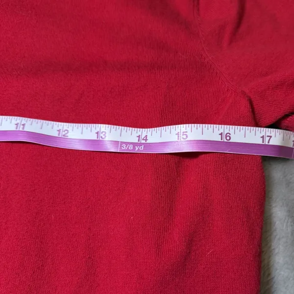 Lands End Womens Size Small Red Supima Cotton Blend Short Sleeve Sweater Top - Image 8