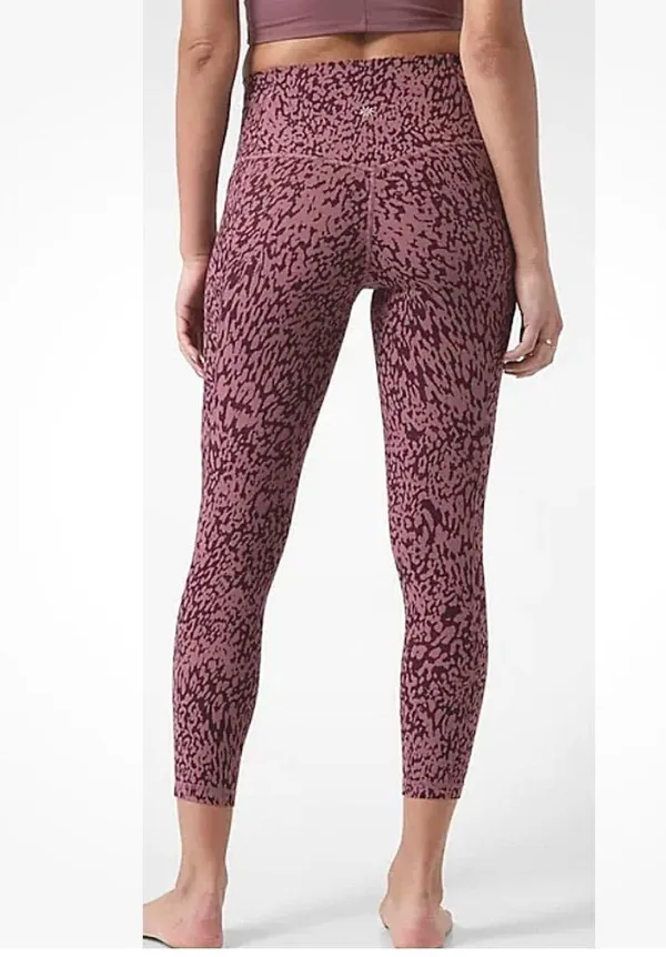 Athleta Womens Salutation Stash Pocket II Printed 7/8 Tight Tawny Rose SIZE 3X - Image 2