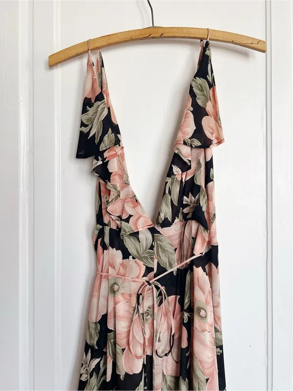 Reformation • Arianna Dress maxi wrap gown De Marie dark floral - Image 13
