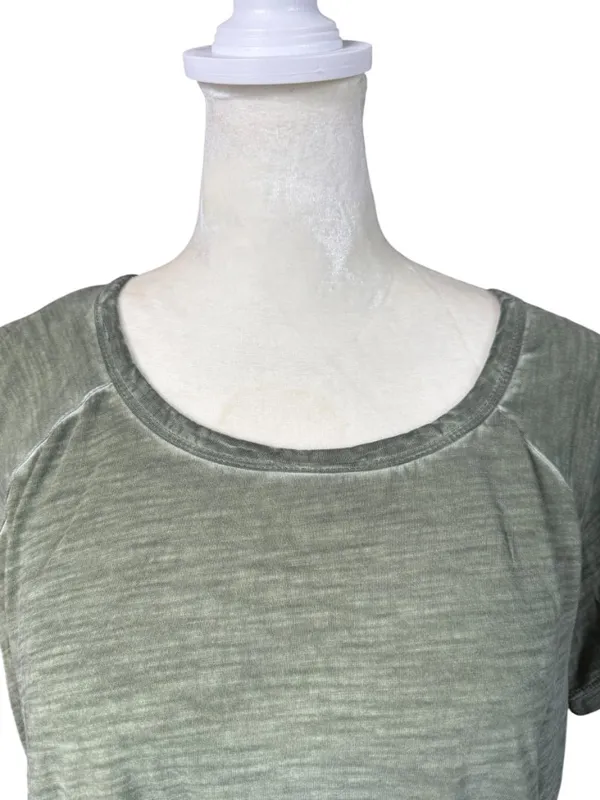 Sanctuary khaki green pullover tie front short sleeve top women's size small - Image 5