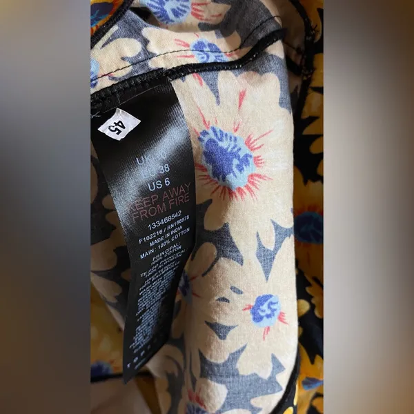 Topshop (Nordstroms) Yellow and Blue Daisy Sundress NWT! - Image 10
