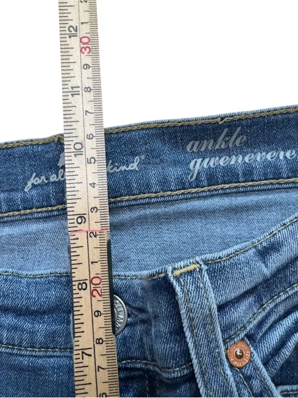 7 For All Mankind Women’s 28 Ankle Gwenevere Skinny Crop Jeans Frayed Hem Blue - Image 8