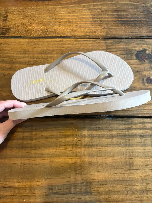 Old Navy Light Gray Flip Flops  - Image 3