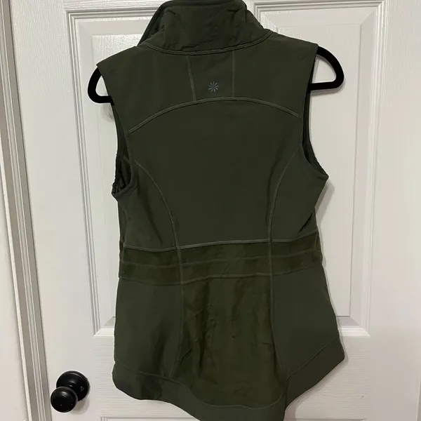 Athleta Vest Womens Small Green Outlander Fleece Zip Up‎ - Image 7