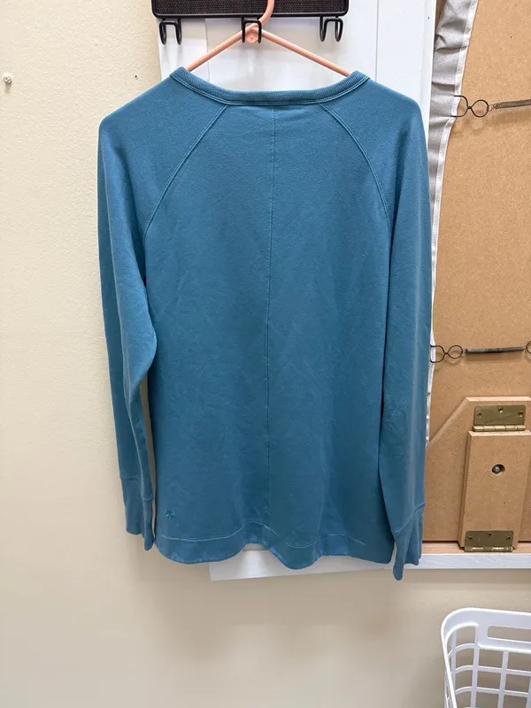 Athleta Cozy Karma Asymmetric Sweatshirt in Blue Teal - Image 4