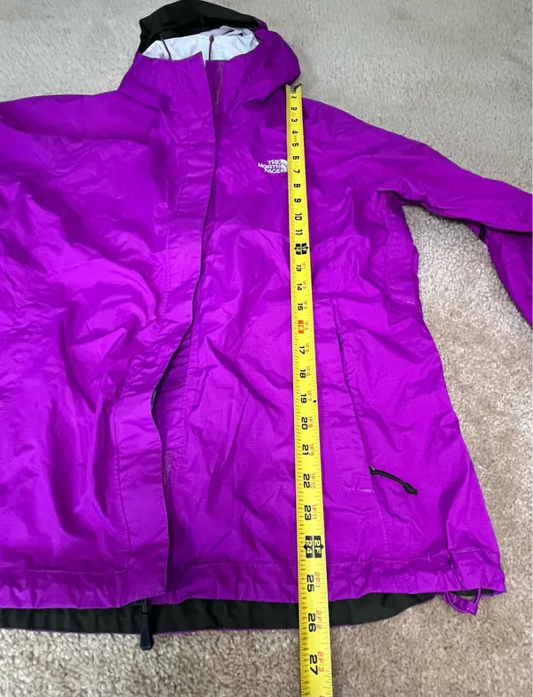 The North Face Womens Venture Rain Jacket Size Large L Purple Waterproof Windbreaker - Image 6