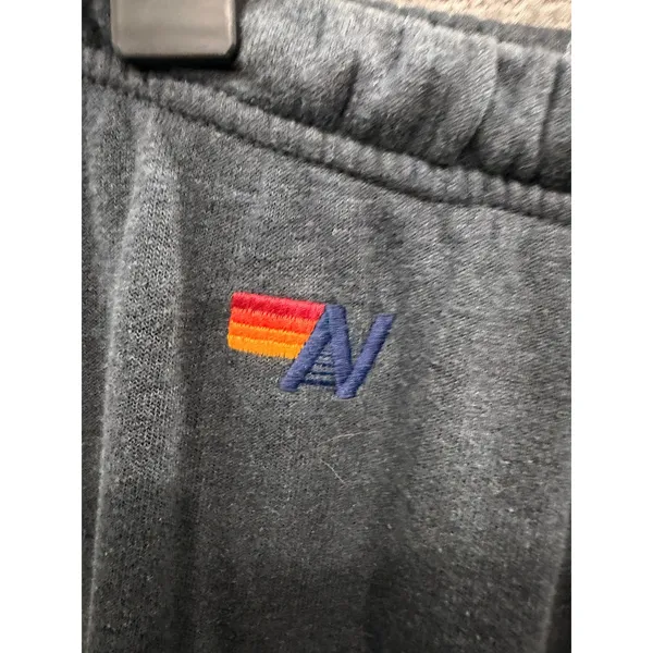 Aviator Nation Women Sweatpants S Charcoal Grey 5-Stripe Logo Joggers - Image 4