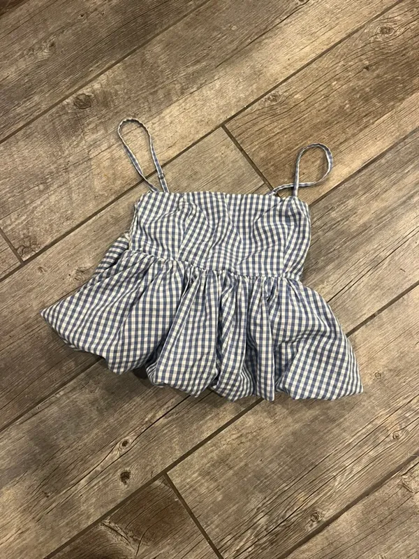 Abercrombie & Fitch Blue Peplum Bustier Tank Top - Image 2