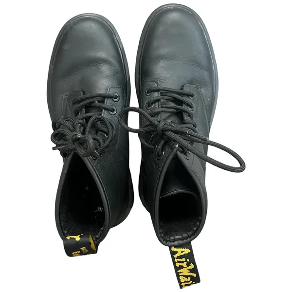 Doc Dr. Martens Awley 6 in 8-Eye Black Leather Combat Boots sz 9 Women's 8 Men's - Image 5