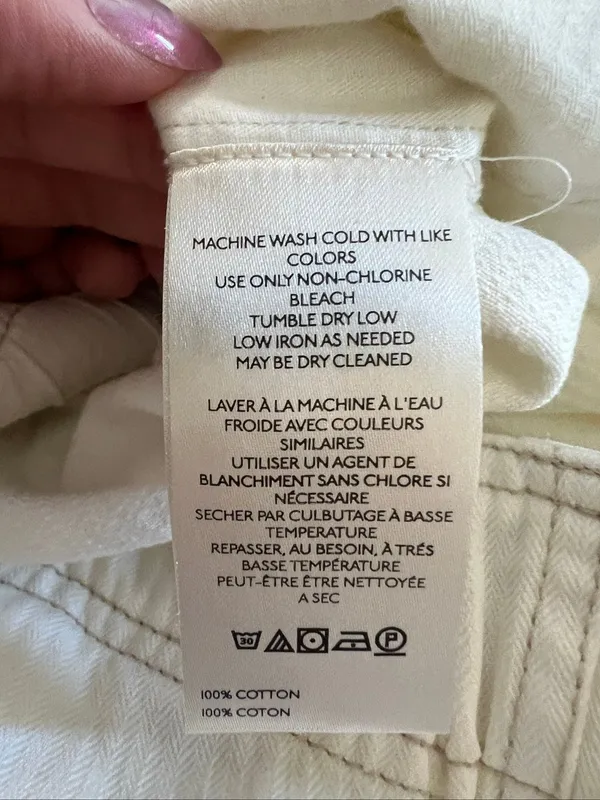 Free People We The Free Tahiti Cargo Pants Tofu Ivory XL Low Rise Utility - Image 9