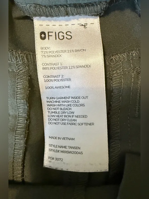 FIGS Tansen Unisex Jogger Scrub Moss/Olive Green -Medium - Image 3