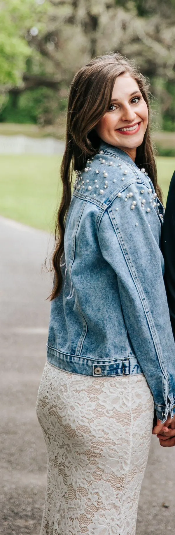 Heirloom Bridal Company Jean Jacket Pearl Embroidered And Bedazzled - Image 3