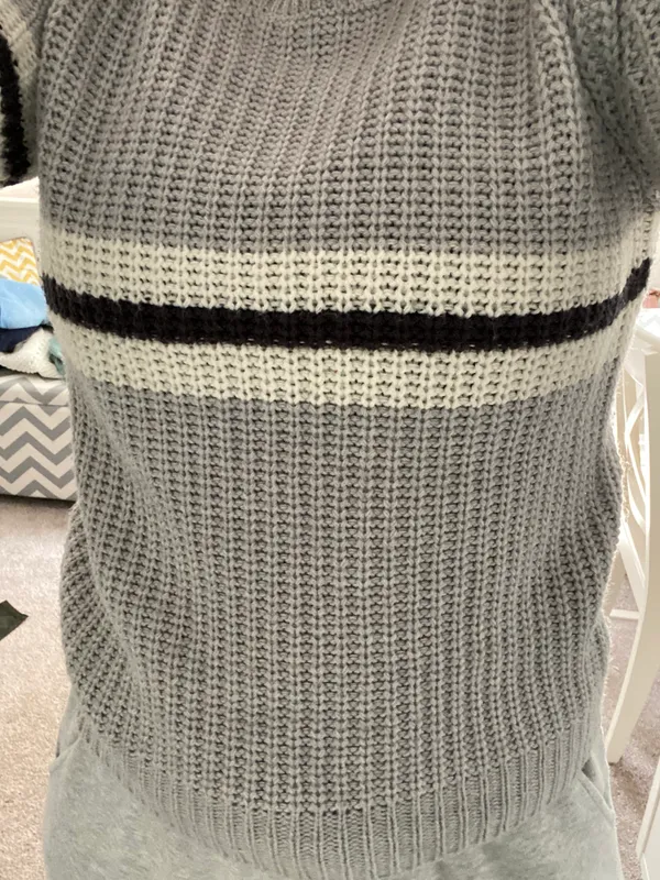Pink Rose Striped Knit Sweater - Image 2