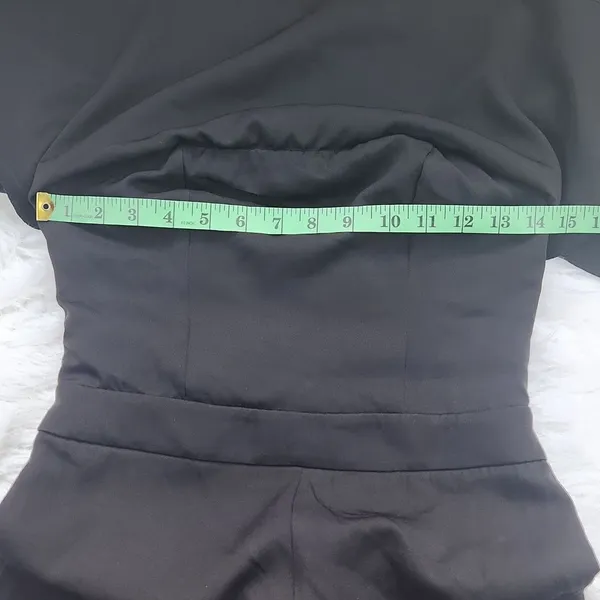 DO+BE -714 Strapless Jumpsuit‎ Wide Leg Ruffle Sexy Back Stretchy Black Small - Image 10