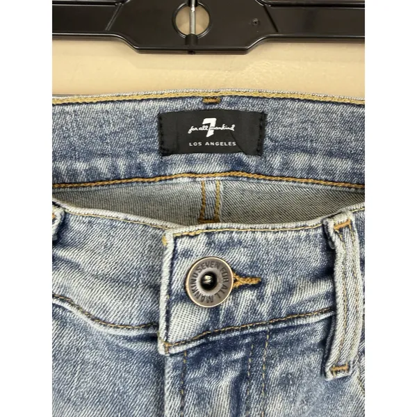 7 For All Mankind Women Skinny Jeans Light Blue Denim Mid Rise Size 26x30 - Image 4