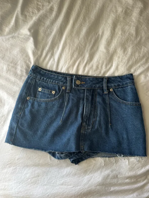 Edikted Clementine Low Rise Denim Micro Skort  - Image 3