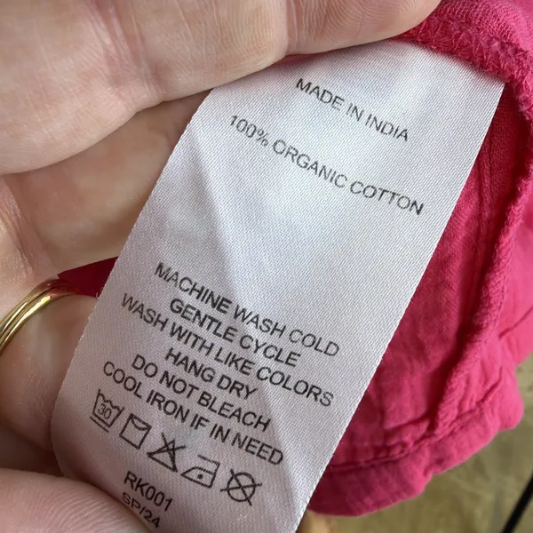 Women's NEW Quince Size XL 100% Organic Cotton Gauze Tiered Maxi Dress Pink - Image 5