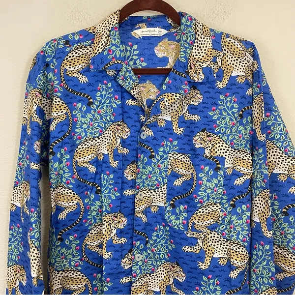 Printfresh Bagheera Men's Long Sleep Shirt Sapphire‎ Size XS - Image 5