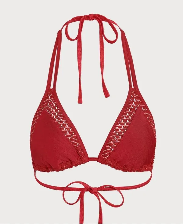 Berlook Red Crochet Halter Bikini Set Size M - Image 7