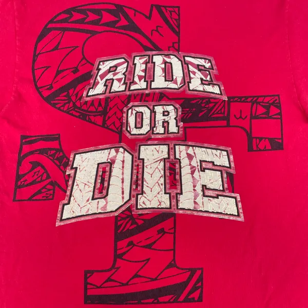 Shaka Vintage San Francisco 49ers Ride Or Die Red Graphic T-shirt - Image 4