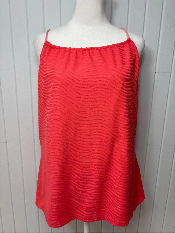 J. McLaughlin‎ Red Textured Spaghetti Strap Camisole Size XL - Image 2