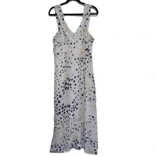 SEE‎ BY CHLOÉ Polka Dot Print Long Maxi Dress White Sleeveless Pockets size 10 - Image 5