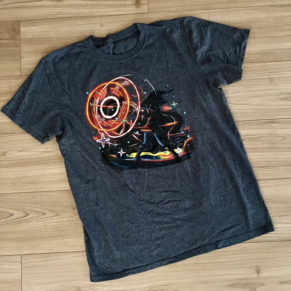 Charcoal Grey Anime Tee Gray Size L - Image 2