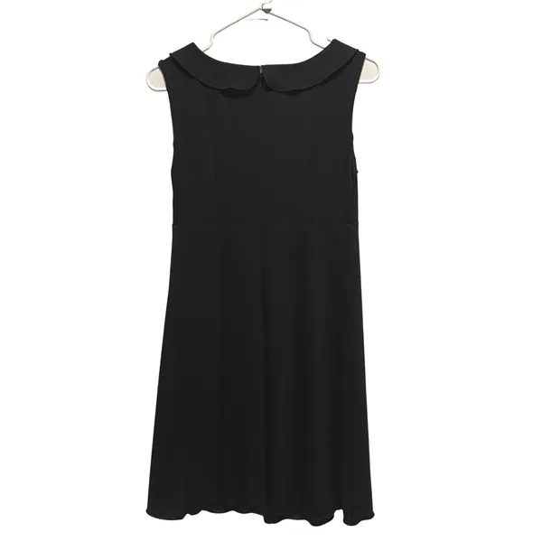 Nicole Miller Maternity Dress Women S Black Ruffle V-Neck Peter Pan Collar Crepe - Image 4